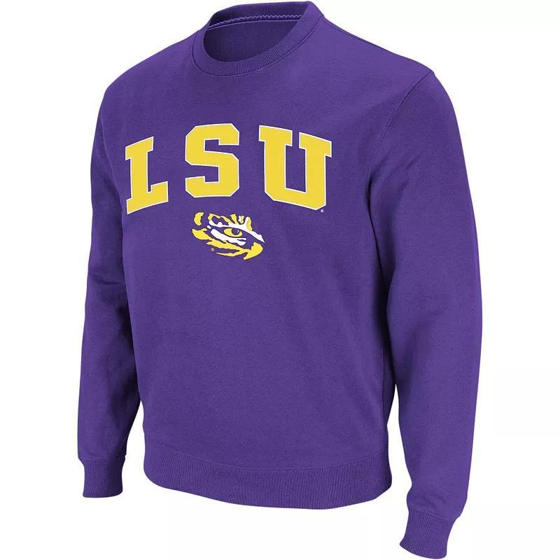 Mens Colosseum LSU Tigers Arch & Logo Crew Neck Sweatshirt Product Image