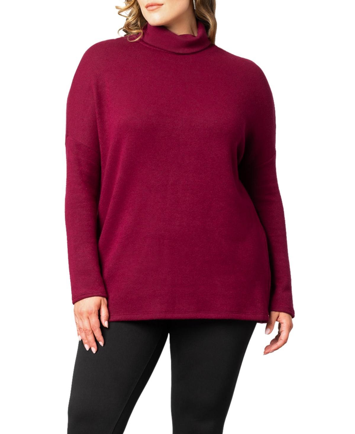 Womens Plus Size Paris Turtleneck Tunic Sweater product image