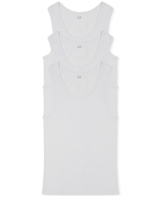 Gap Mens 3-Pk. Cotton Ribbed Tank Tops Product Image