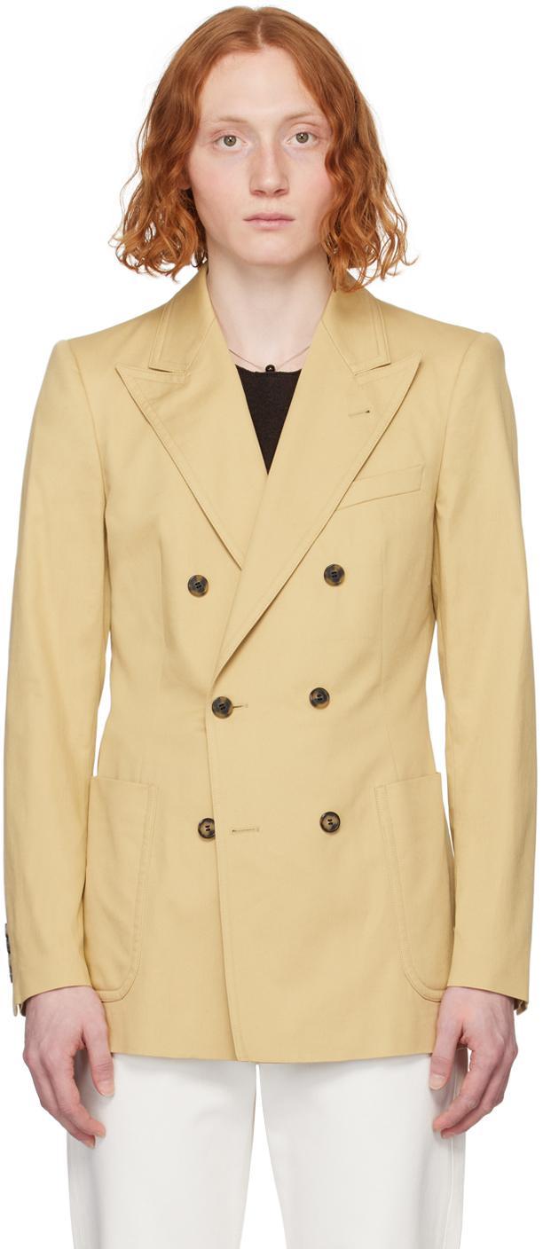 Beige Peaked Blazer In 103 Beige Product Image