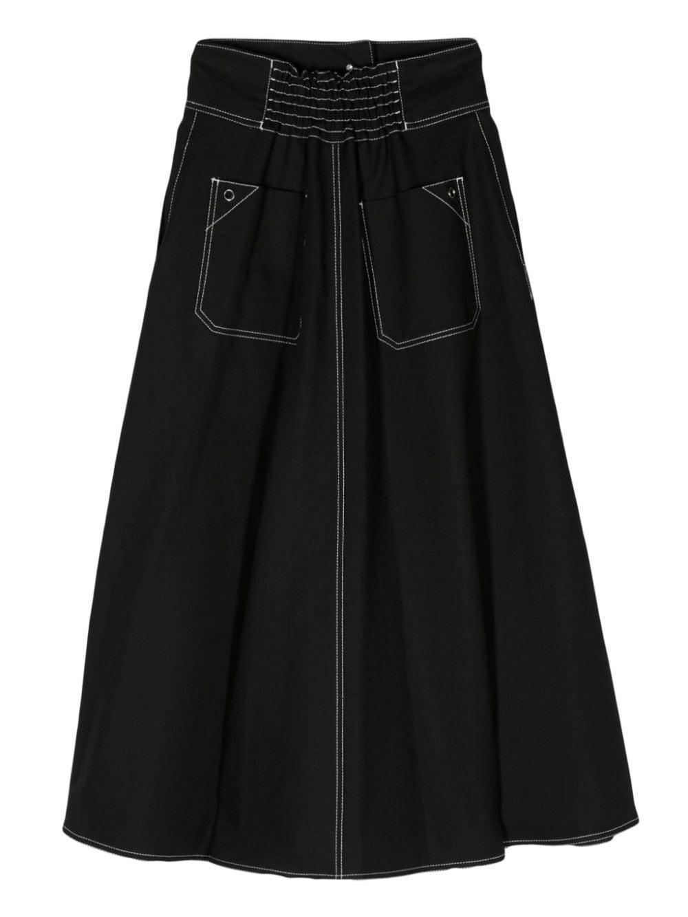 Yamato A-line Midi Skirt In Black Product Image