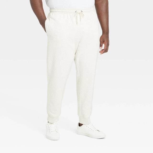 Mens Big & Tall Tapered Fleece Jogger Pants - Goodfellow & Co Oatmeal Heather XXLT Product Image