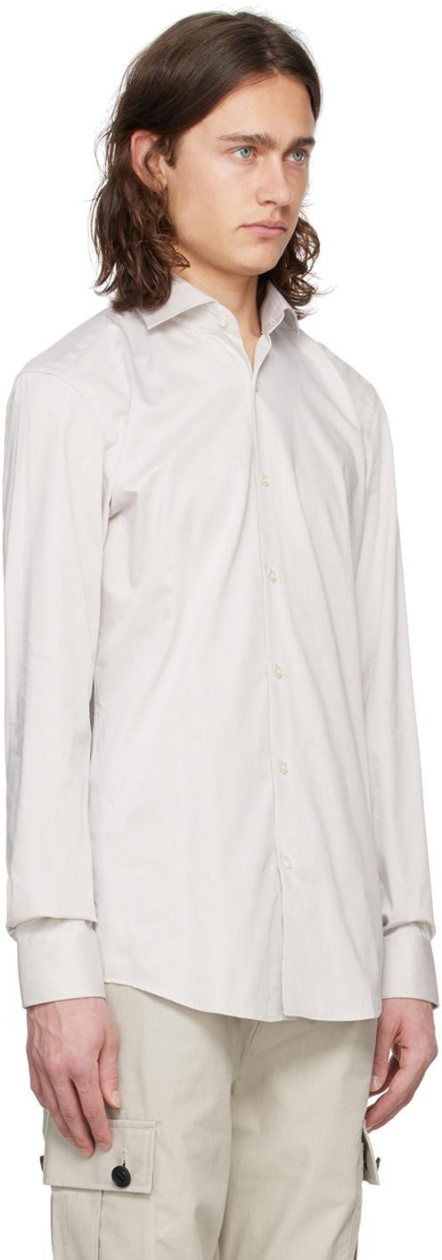 HUGO BOSS Gray Spread Collar Shirt In 055-light/pastelgrey Product Image