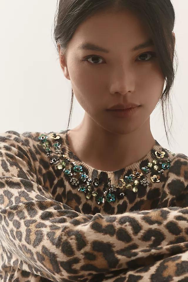 Essentiel Antwerp Galler Embellished Leopard-Print Sweater Product Image