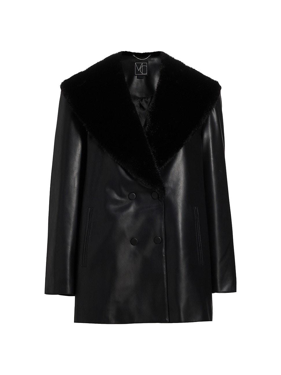 Womens Faux Fur Faux Leather Jacket product image