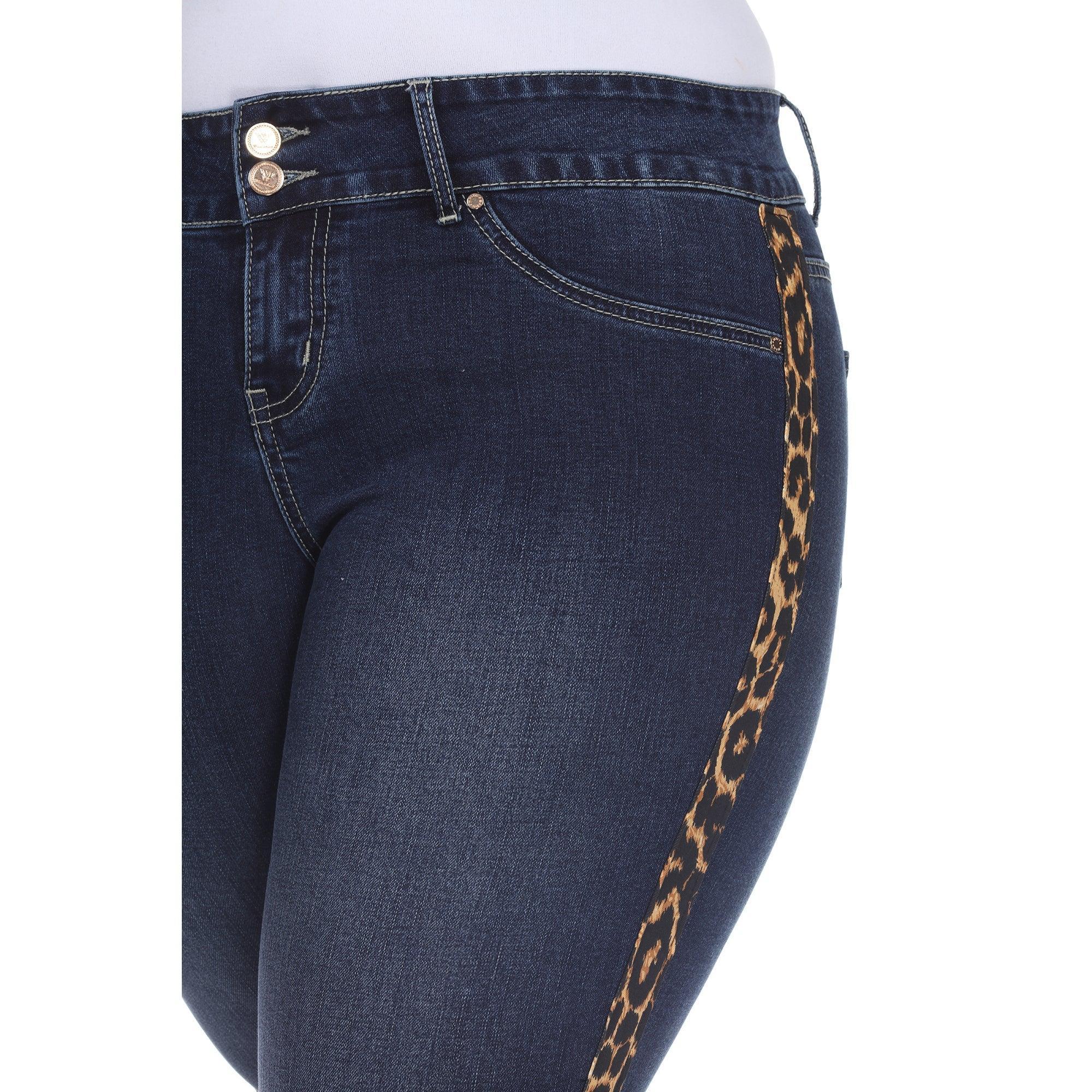 Super Stretch Denim with Cheetah Pannel - Plus Product Image