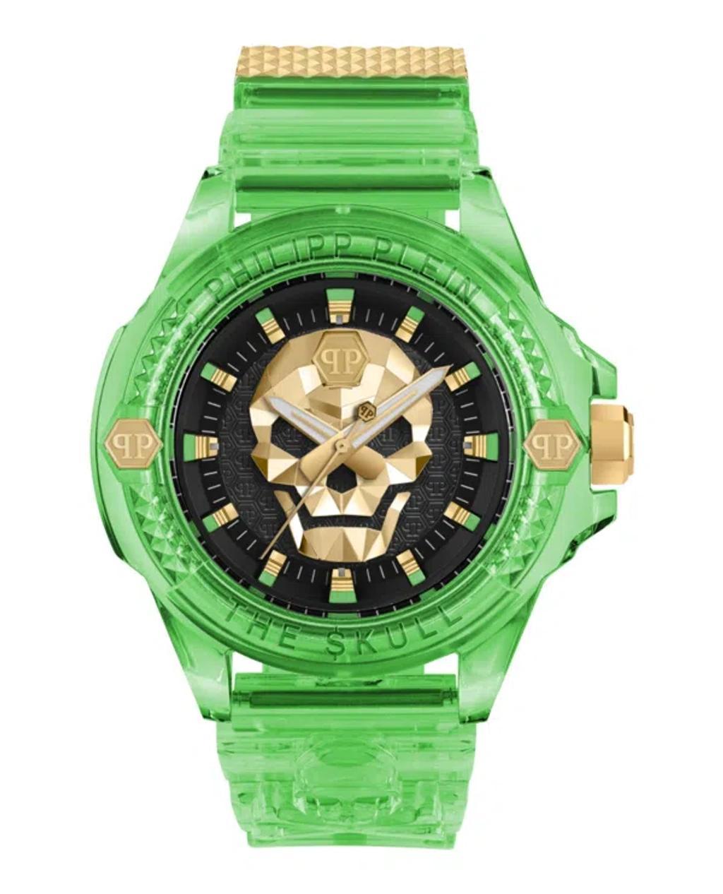 PHILIPP PLEIN The $kull Scuba Duba Edition Silicone Watch In Green Product Image