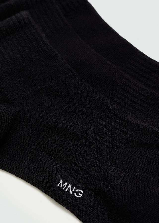 MANGO MAN - 3-pack of ribbed cotton socks blackMen Product Image