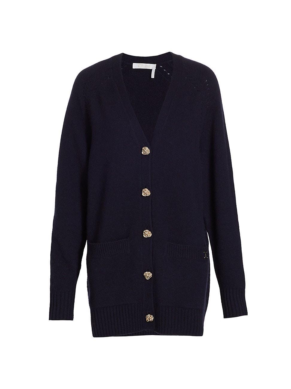 Womens Oversized Cashmere Cardigan Product Image