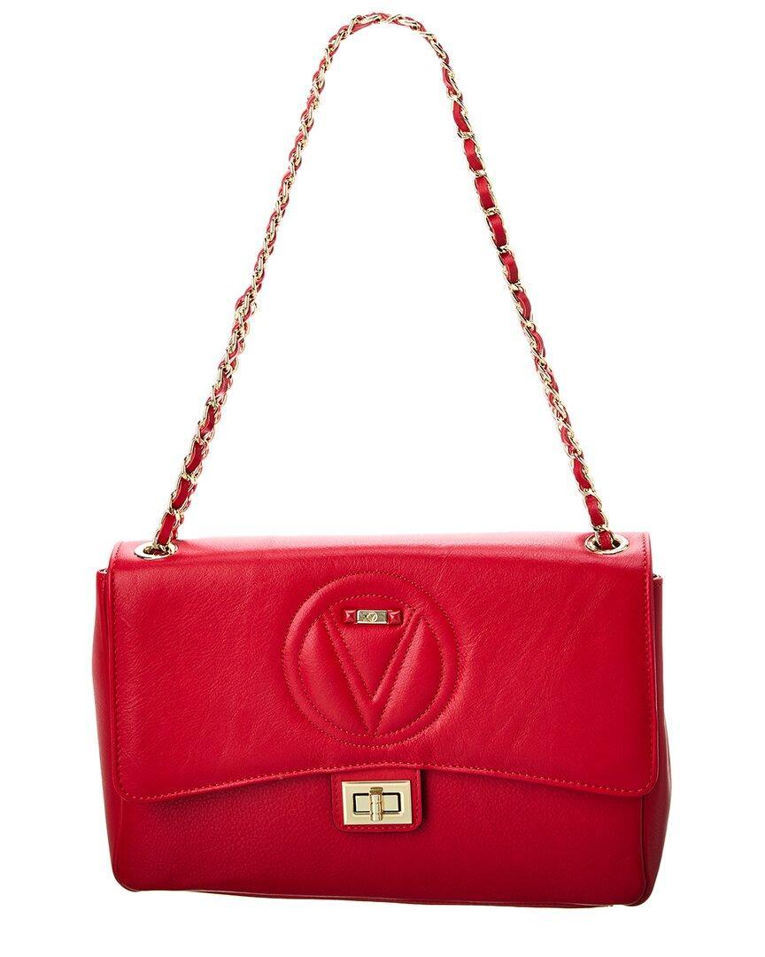 Posh Signature Leather Shoulder Bag In Red Product Image