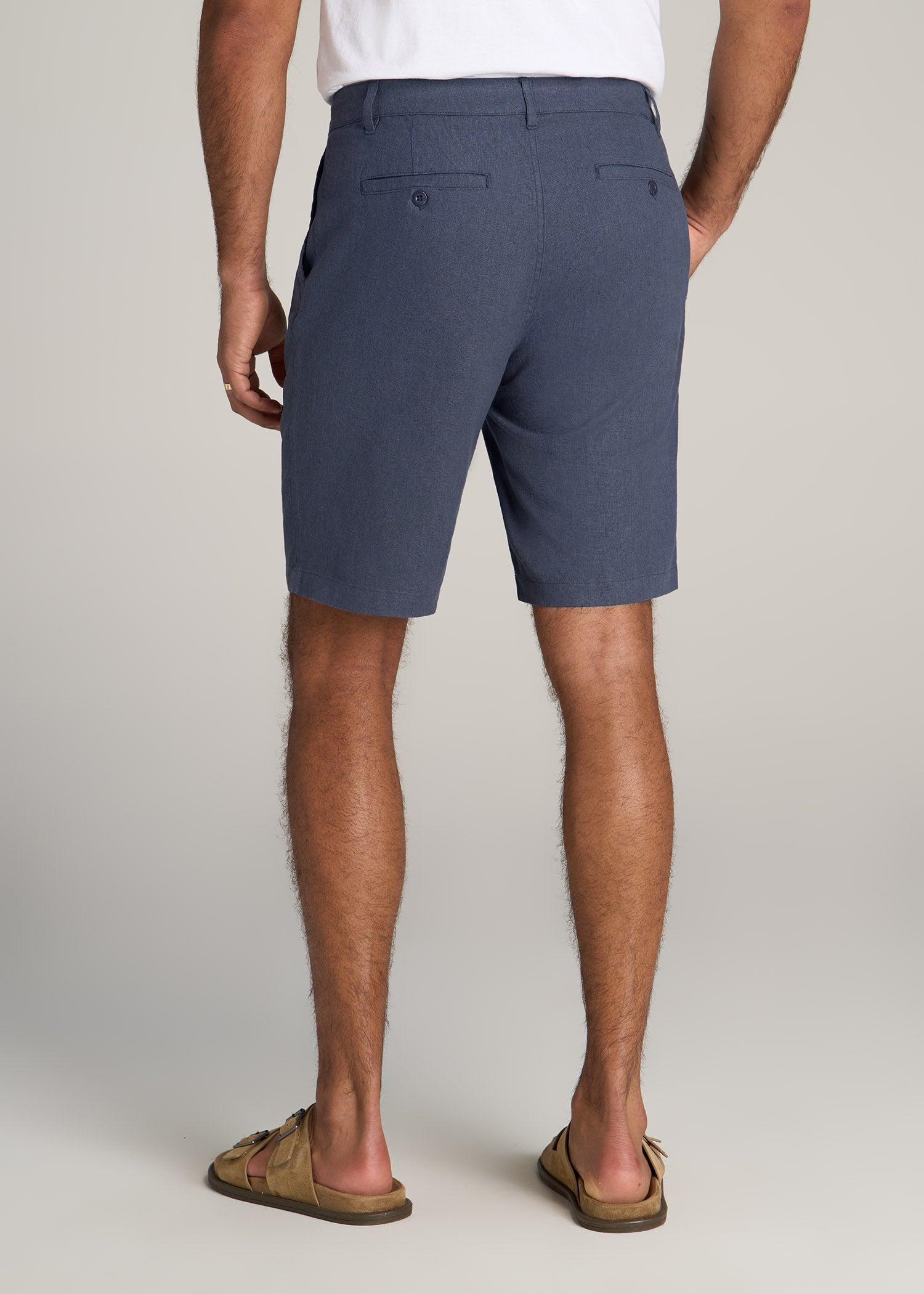 Linen Shorts For Tall Men in Chambray Linen Male Product Image