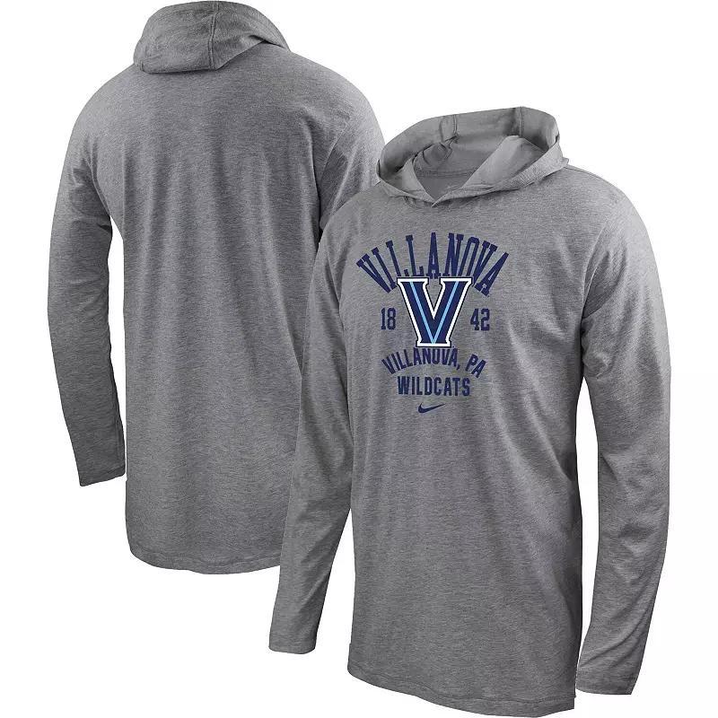 Mens Nike Heather Gray Villanova Wildcats Performance Long Sleeve Hoodie T-Shirt Product Image