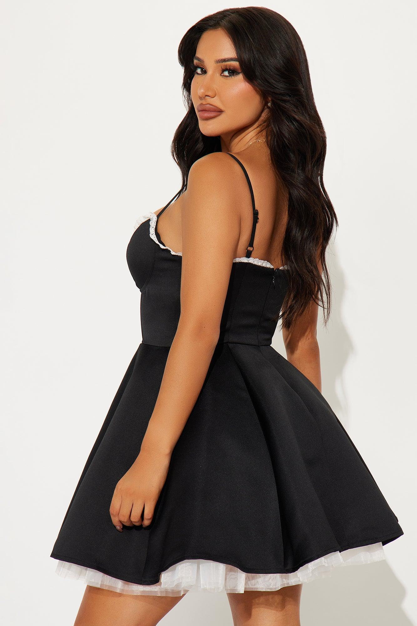 Keep it Classy Satin Mini Dress - Black Product Image