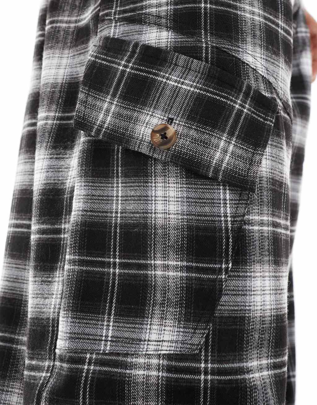 COLLUSION baggy pants in gray shadow plaid Product Image