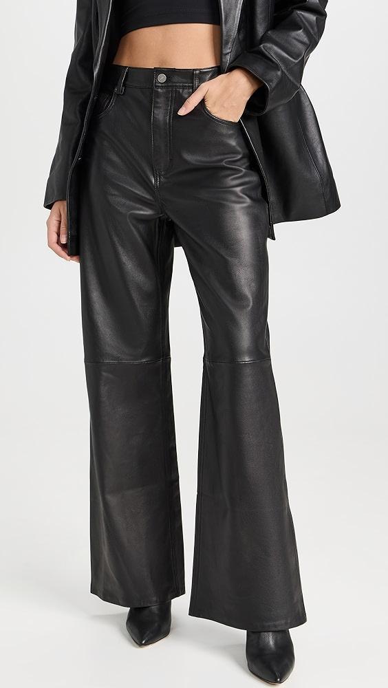 Reformation Veda Kennedy Wide Leg Leather Pants | Shopbop Product Image