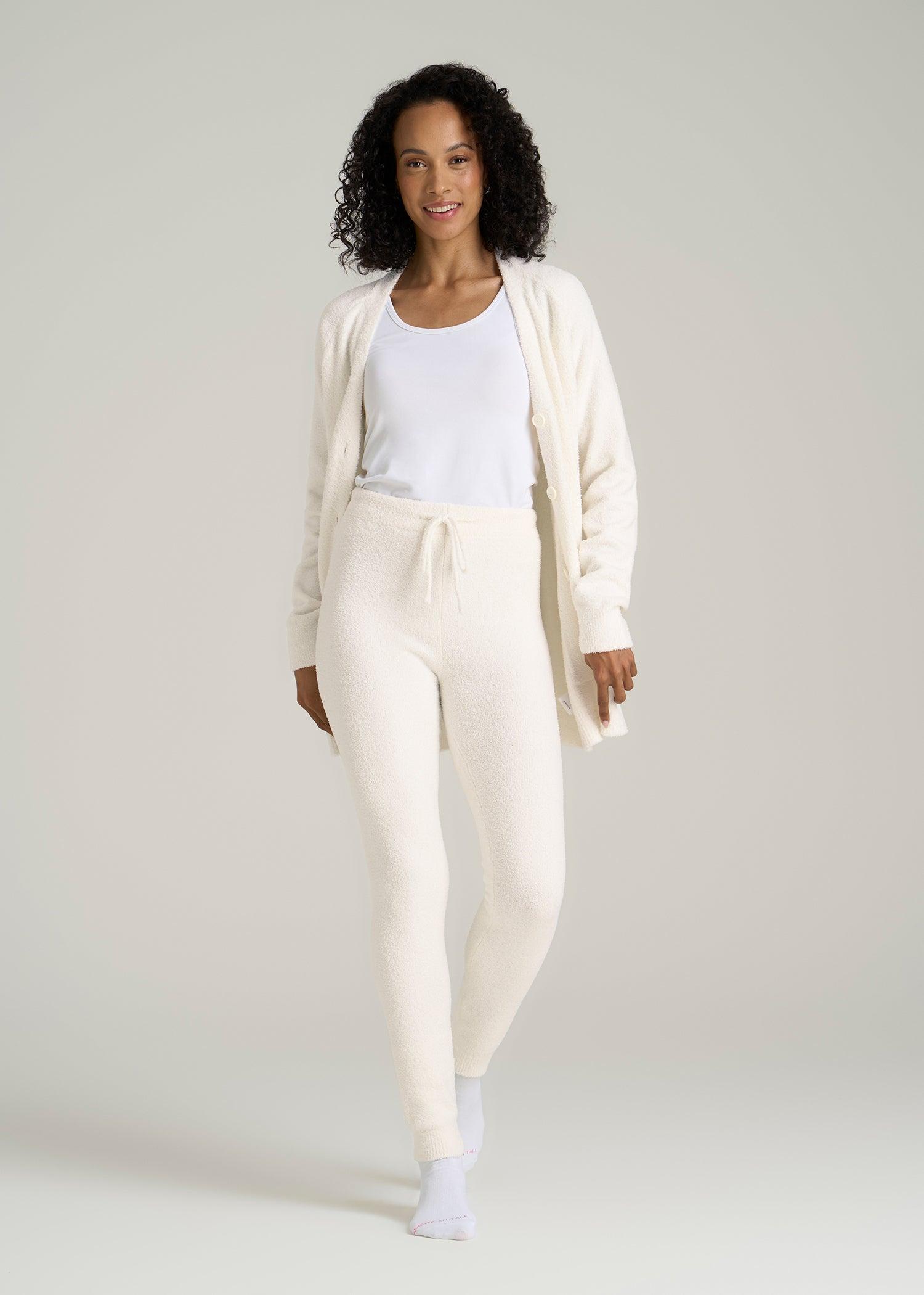 Chenille Leggings for Tall Women in White Alyssum Product Image