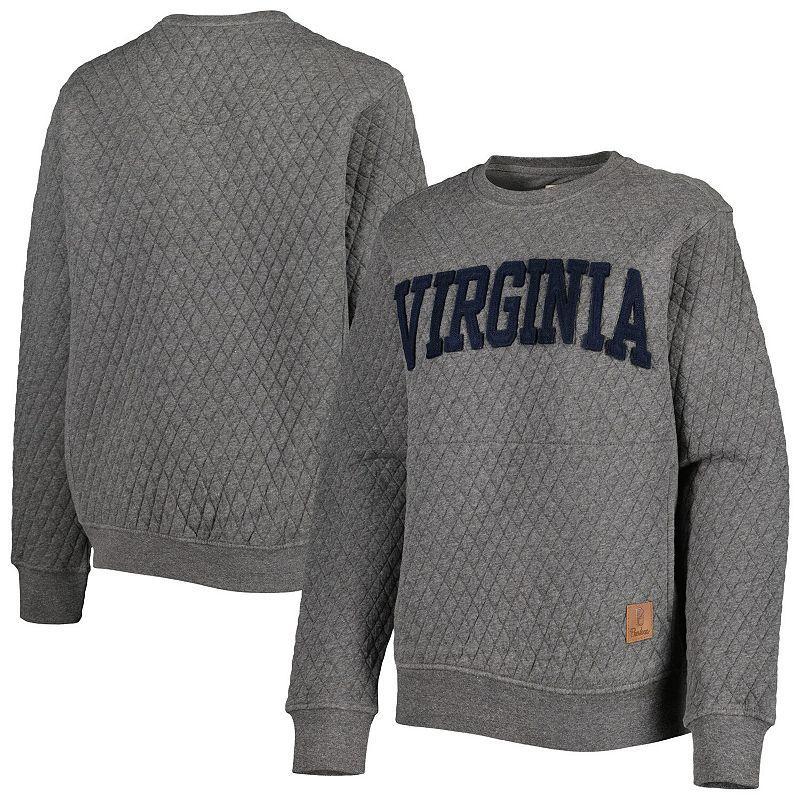 Womens Pressbox Heather Charcoal Virginia Cavaliers Moose Quilted Pullover Sweatshirt Product Image