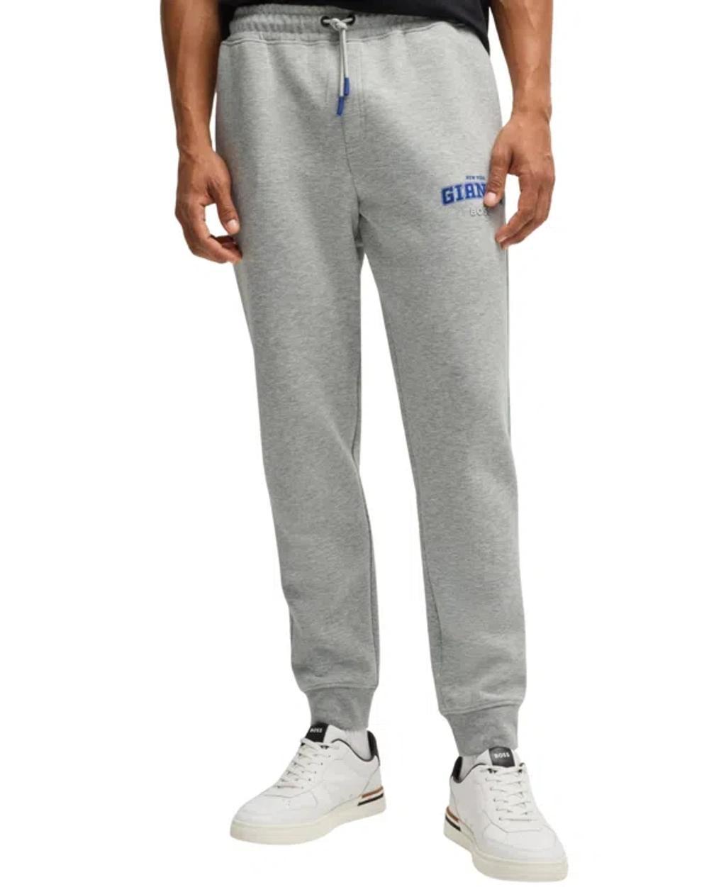 Boss X Nfl Men's Signature-tape Tracksuit Bottoms In Giants Silver Product Image