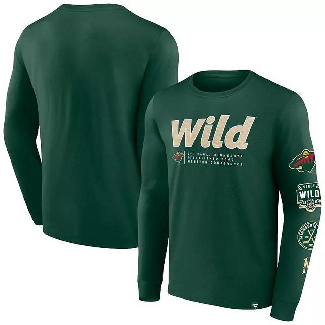 Mens Fanatics Branded Minnesota Wild Strike the Goal Long Sleeve T-Shirt Product Image