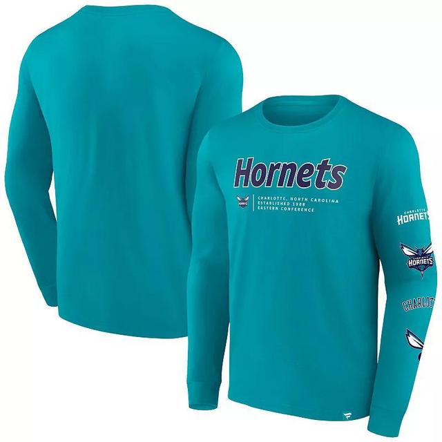 Mens Fanatics Branded Teal Charlotte Hornets Baseline Long Sleeve T-Shirt Product Image