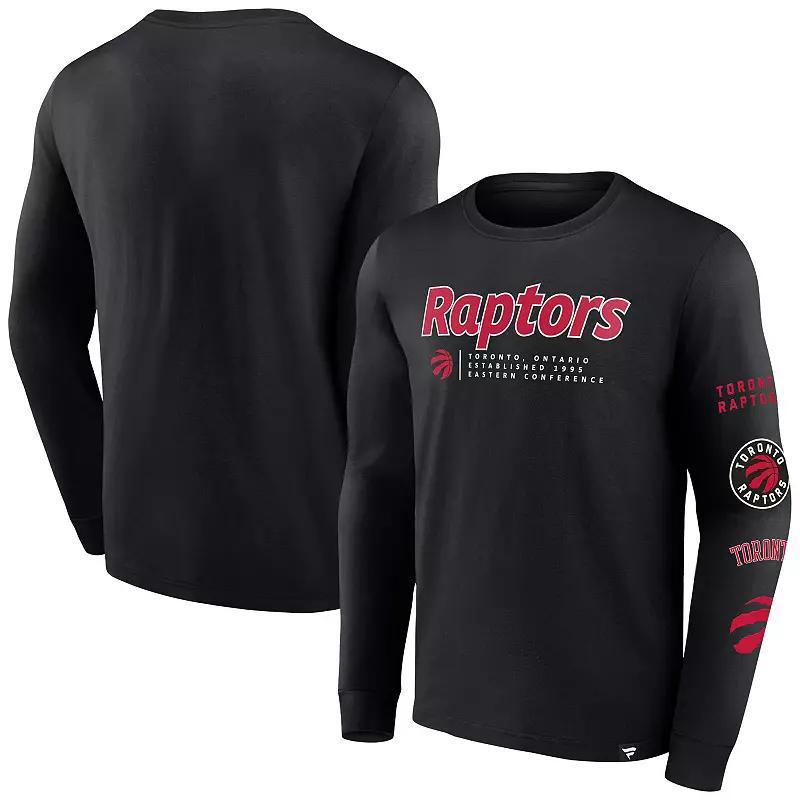 Mens Fanatics Branded Black Toronto Raptors Baseline Long Sleeve T-Shirt Product Image