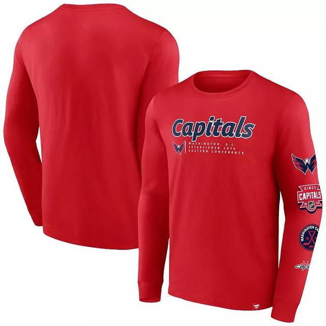 Mens Fanatics Branded Washington Capitals Strike the Goal Long Sleeve T-Shirt Product Image