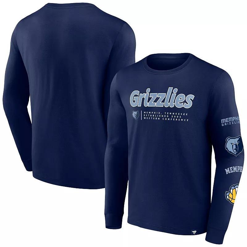 Mens Fanatics Branded Navy Memphis Grizzlies Baseline Long Sleeve T-Shirt Grz Blue Product Image