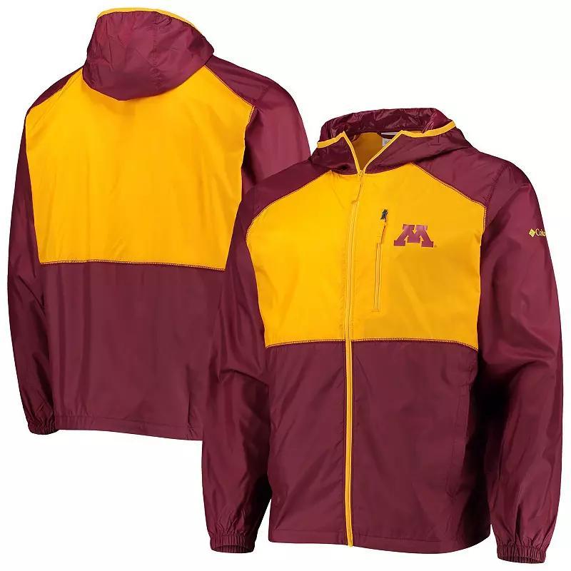 Mens Columbia Maroon/Gold Minnesota Golden Gophers Flash Forward Hoodie Full-Zip Lightweight Windbreaker Product Image