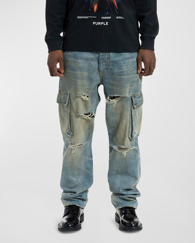 Mens Relaxed Dirty Cargo Jeans Product Image