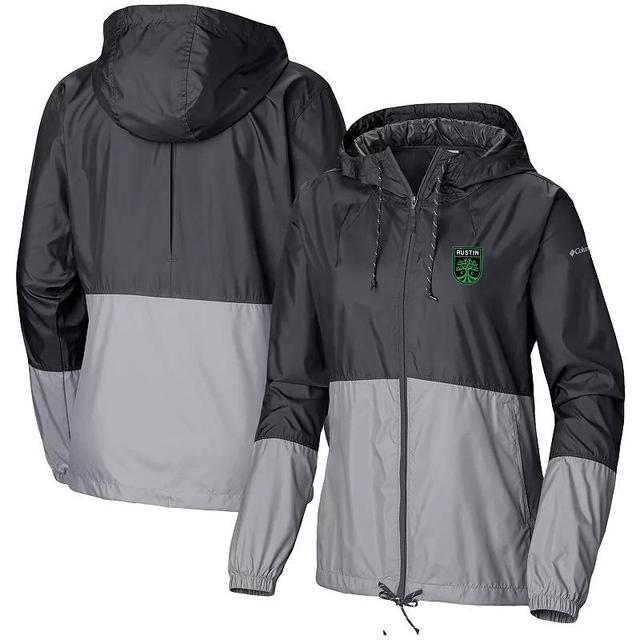 Womens Columbia Black/Gray Austin FC Flash Forward Team Windbreaker Jacket Product Image