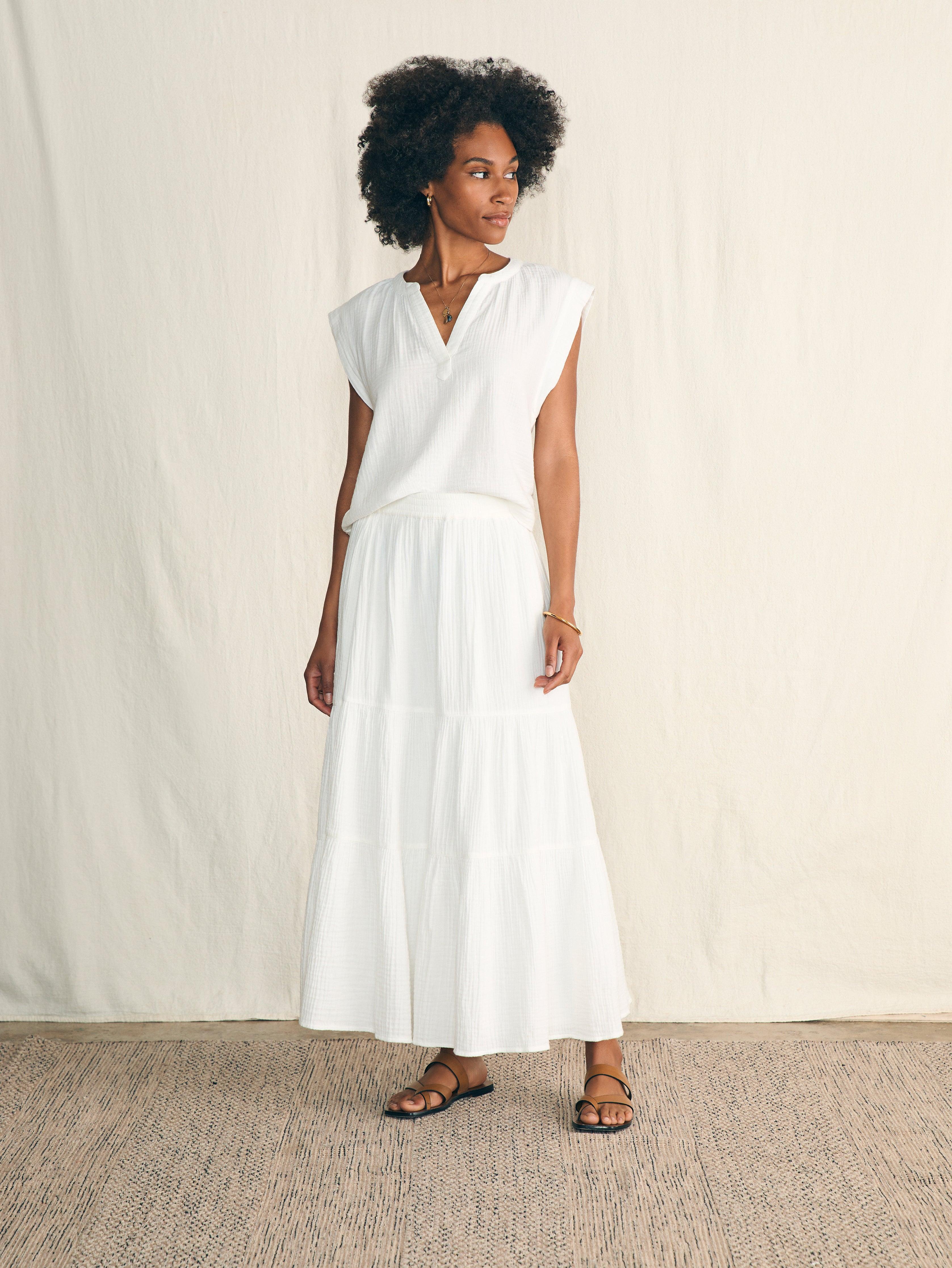 Dream Cotton Gauze Valentina Skirt - White Product Image