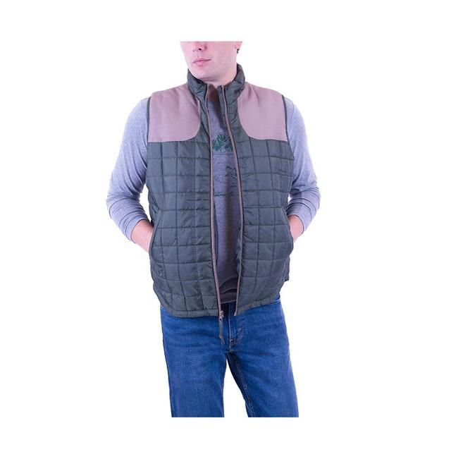 Mens Mountain and Isles Whip-o-Will Box Quilt Vest - Fig leaf Product Image