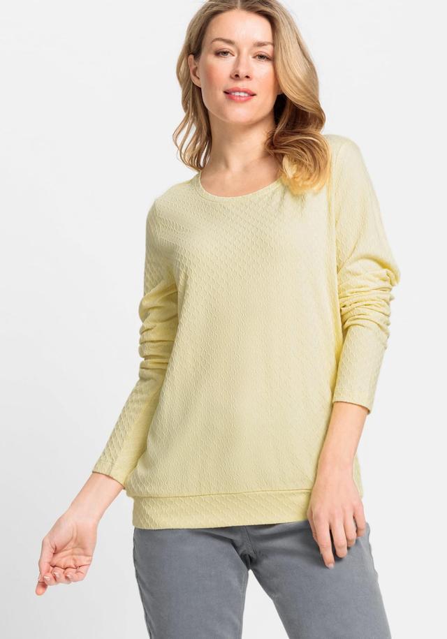 Olsen Womens Long Sleeve Solid Textured T-Shirt Product Image