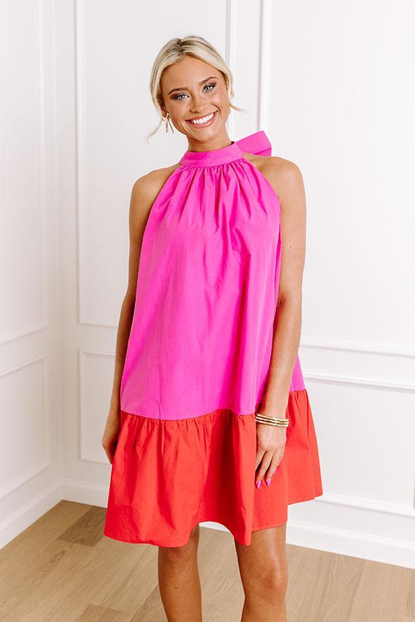 Springtime Cocktails Color Block Dress in Bubblegum Pink Product Image