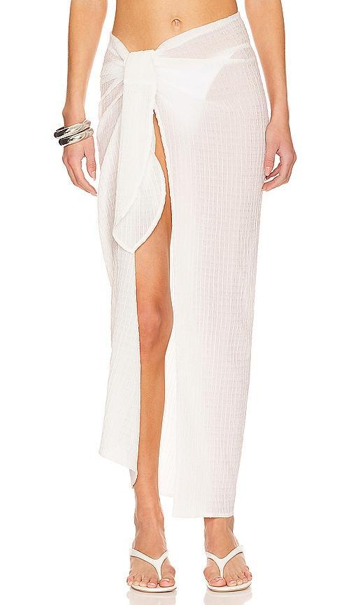 Lovers and Friends Ari Sarong Maxi Skirt in White Product Image