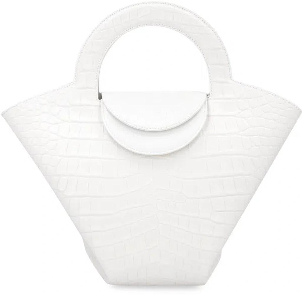 Doll Embossed Top Handle Bag In White Product Image