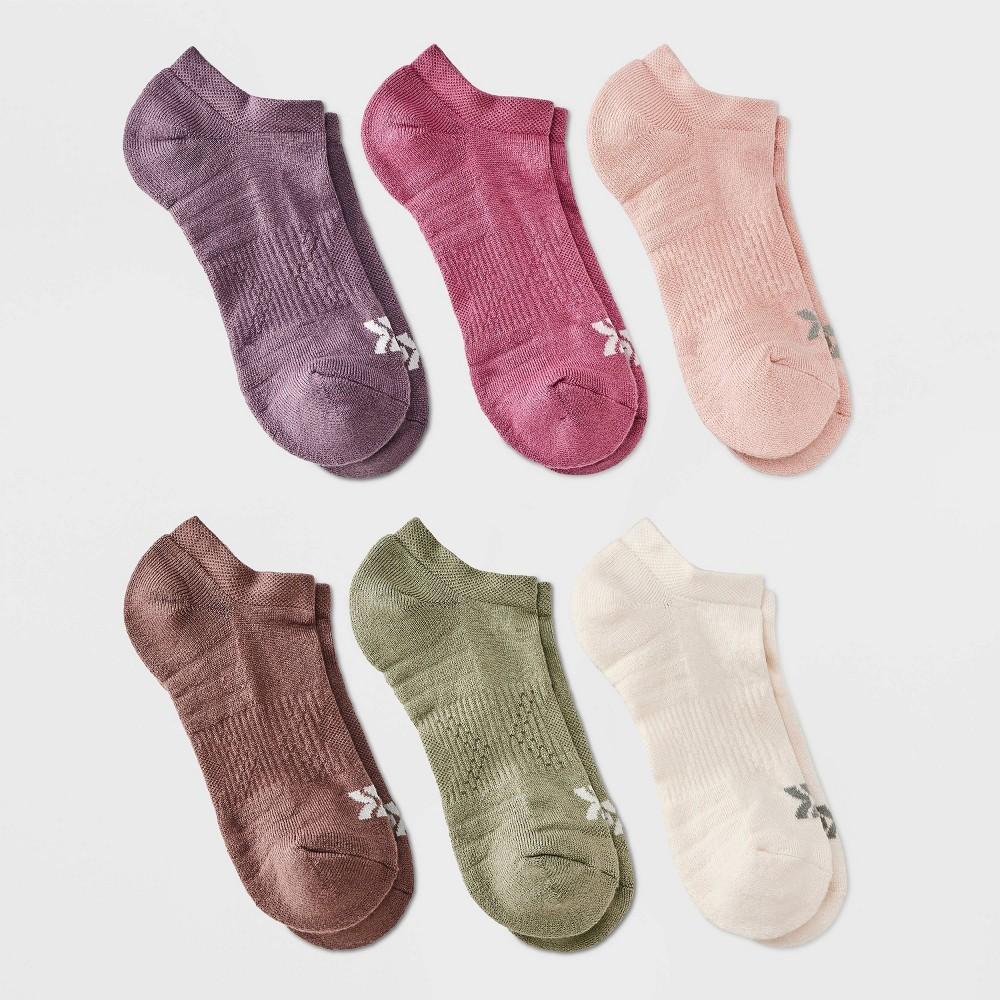 Womens Cushioned Active Solids 6pk Athletic No Show Socks - All In Motion Assorted Color 4-10 Product Image