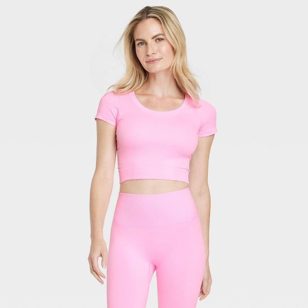 Womens Seamless Crop Short Sleeve Top - All In Motion XS Product Image