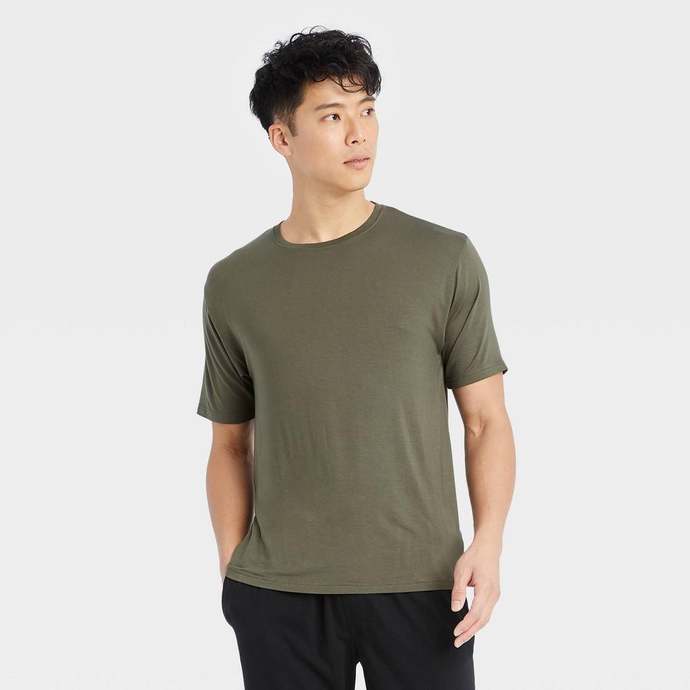 Hanes Premium Mens Modal Sleep Lumber Pajama T-Shirt - Green XXL Product Image