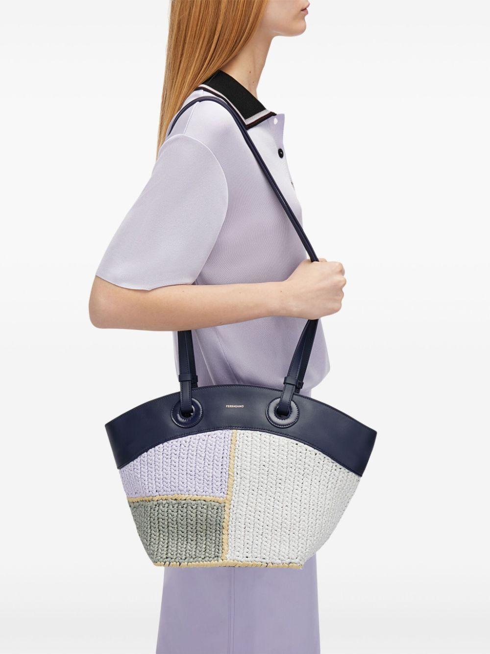 Patchwork Tote Bag (m) In Blue Product Image