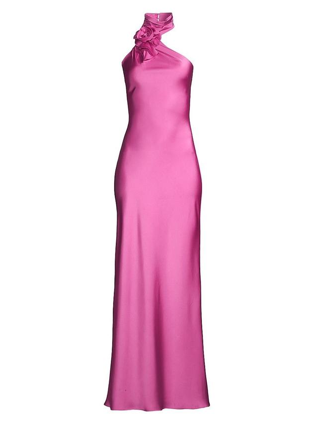 Womens Teresa Satin Halter Gown Product Image