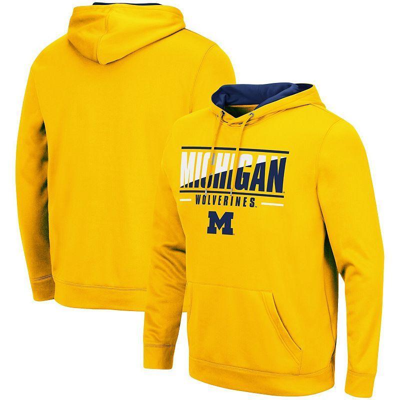 Mens Colosseum Maize Michigan Wolverines Slash Stack 2.0 Pullover Hoodie Product Image