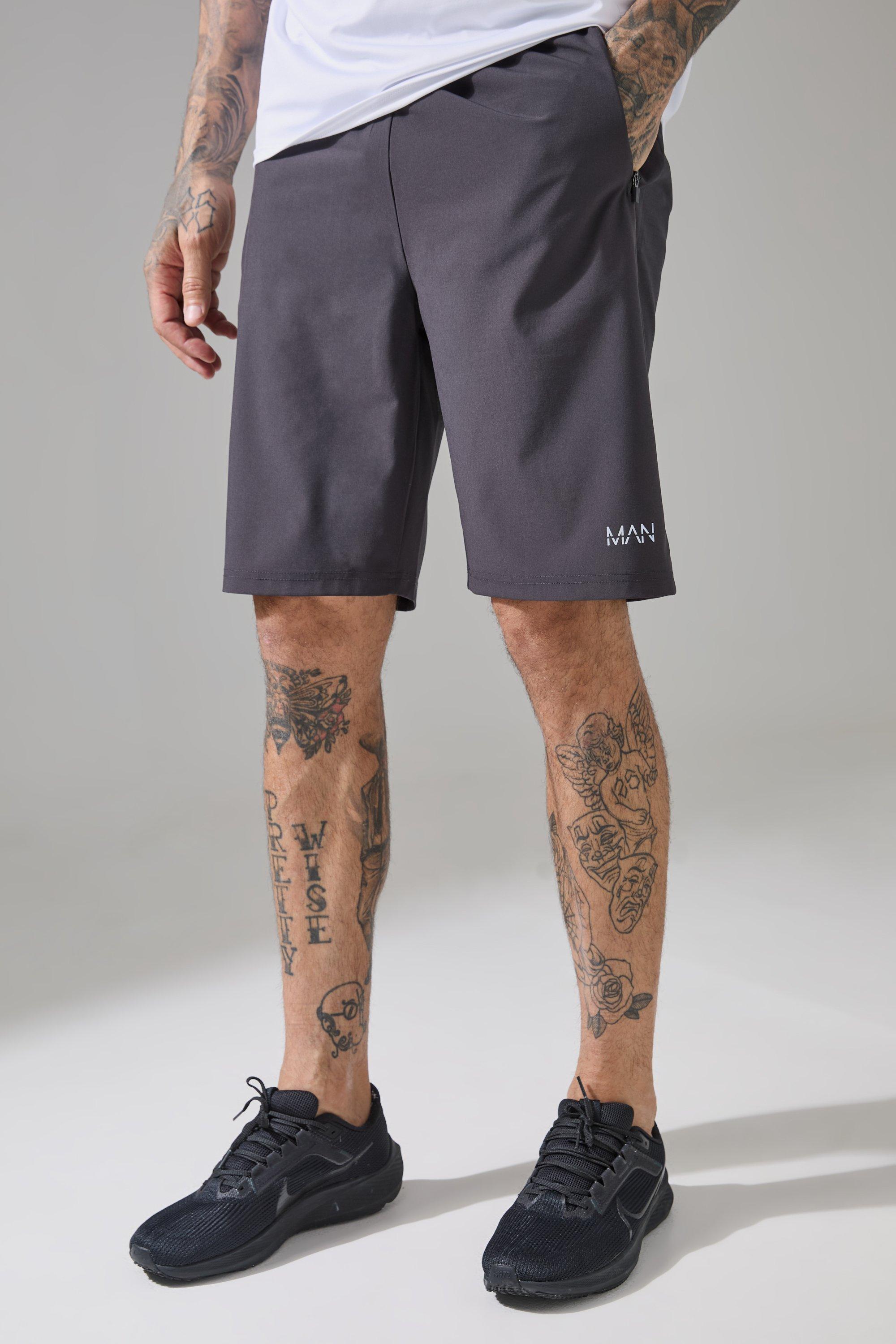 Tall Man Active Gym Zip Pocket Regular Fit 9inch Shorts | boohooMAN USA Product Image