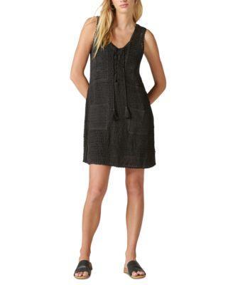 Lucky Brand Womens Crochet Baja Lace-Up Tunic Dress Product Image