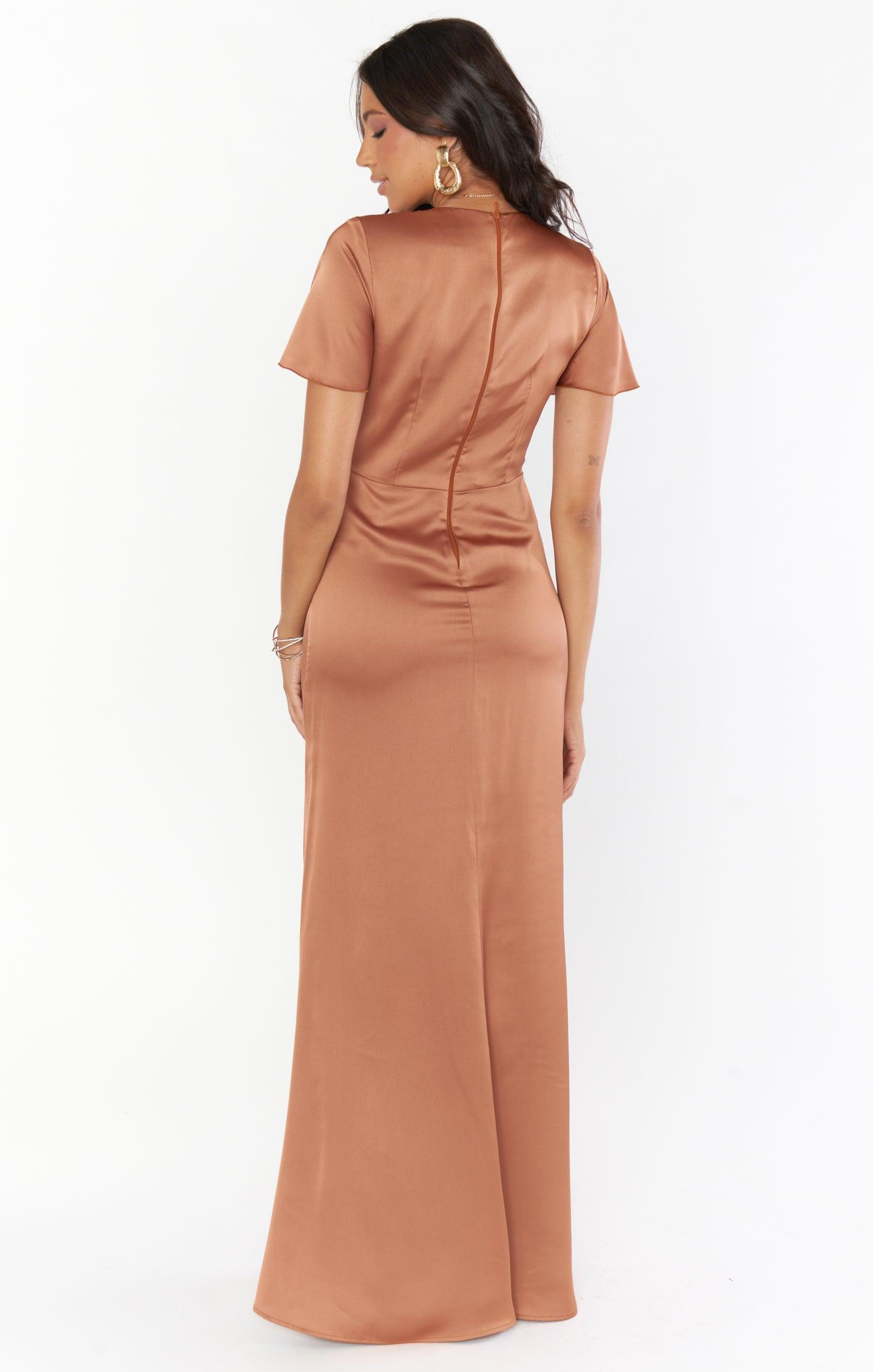 Rome Twist Gown ~ Copper Luxe Satin Product Image