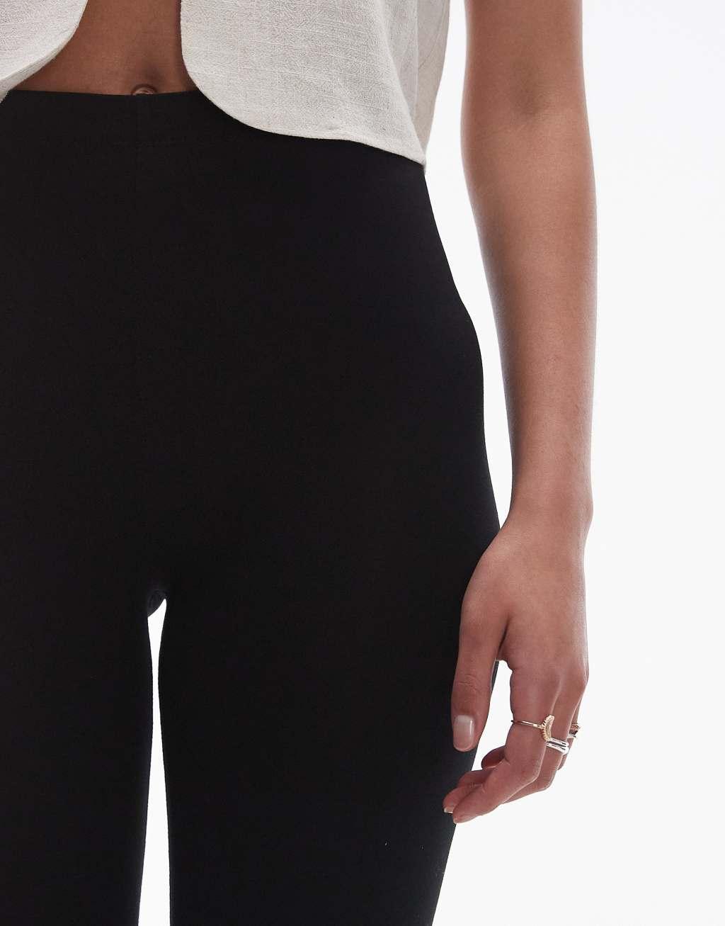 Topshop Tall high waist leggings in black Product Image