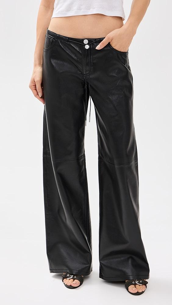 Still Here Cool Jeans in Black Leather | Shopbop Product Image