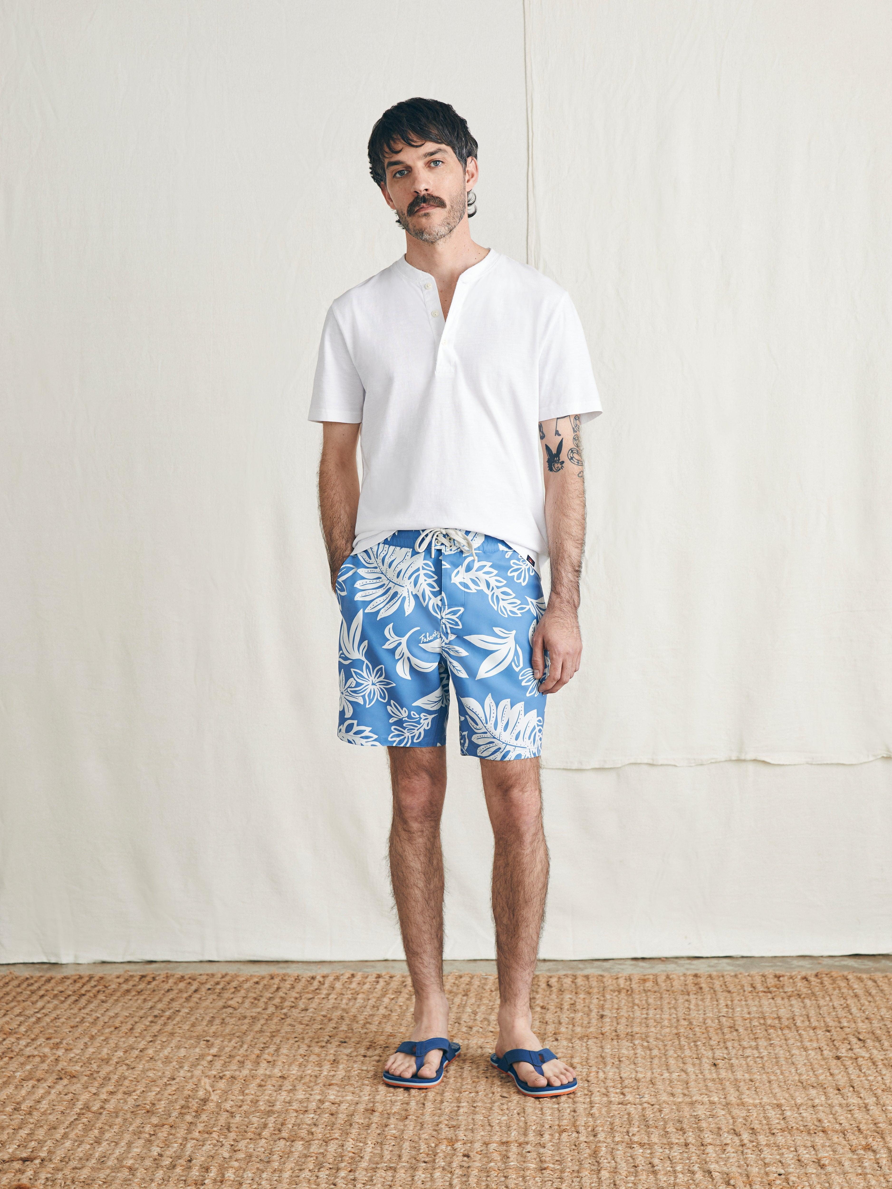 Surfrider Sunwashed Boardshort - Sky Floral Male Product Image