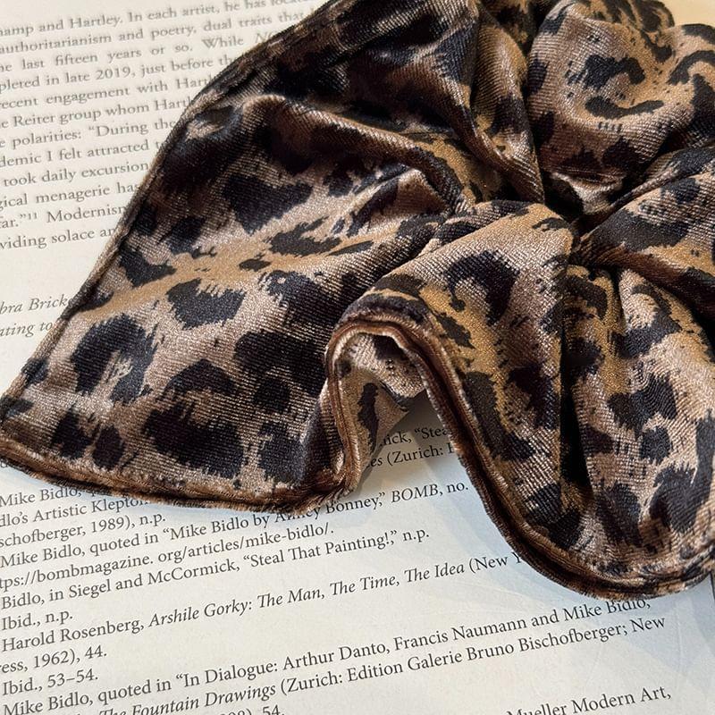 Leopard Print Velvet Scrunchie Product Image