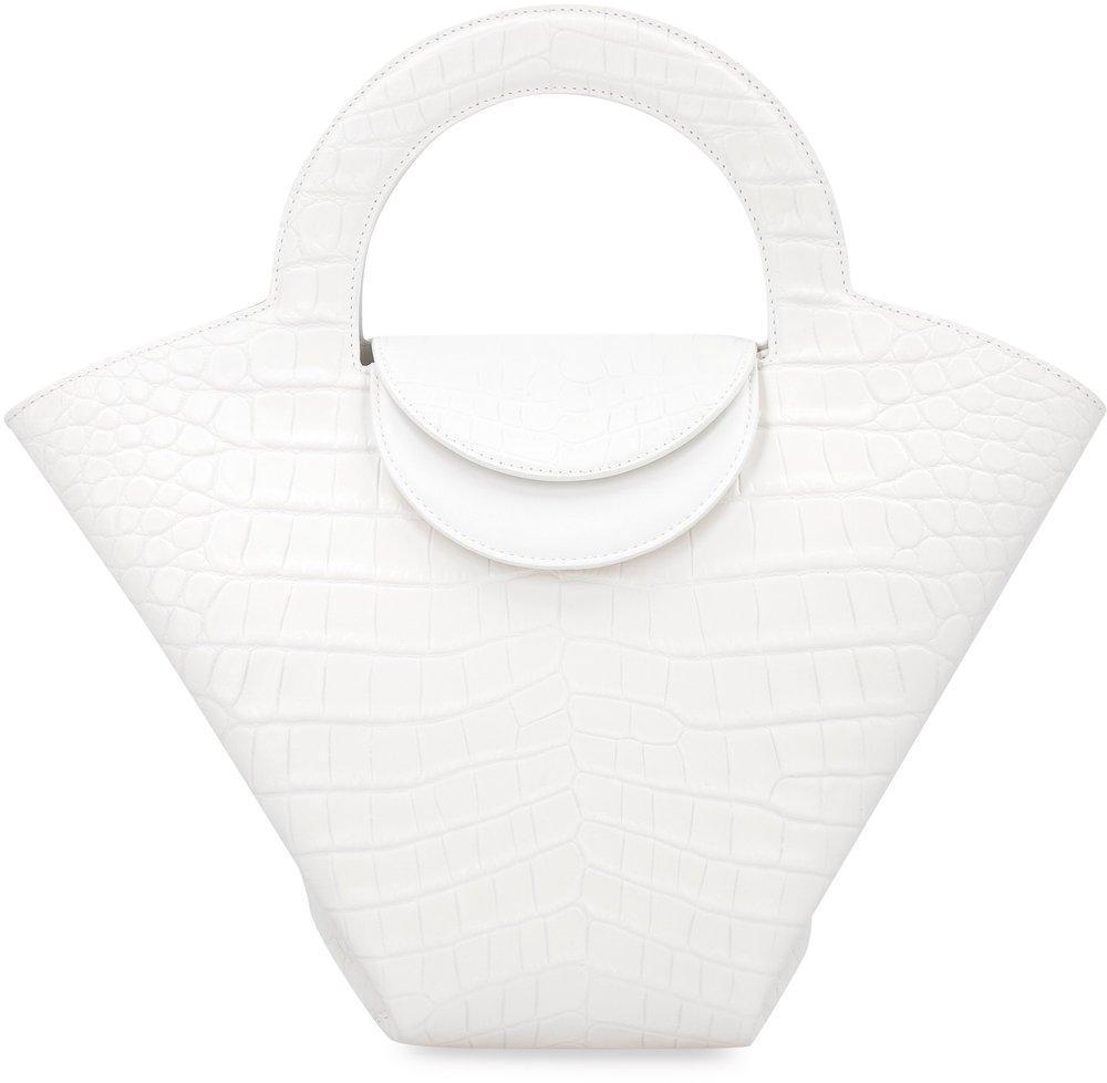 Doll Embossed Top Handle Bag In White Product Image